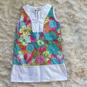 Smockadot Kids NEW hibiscus flower bright shift 5